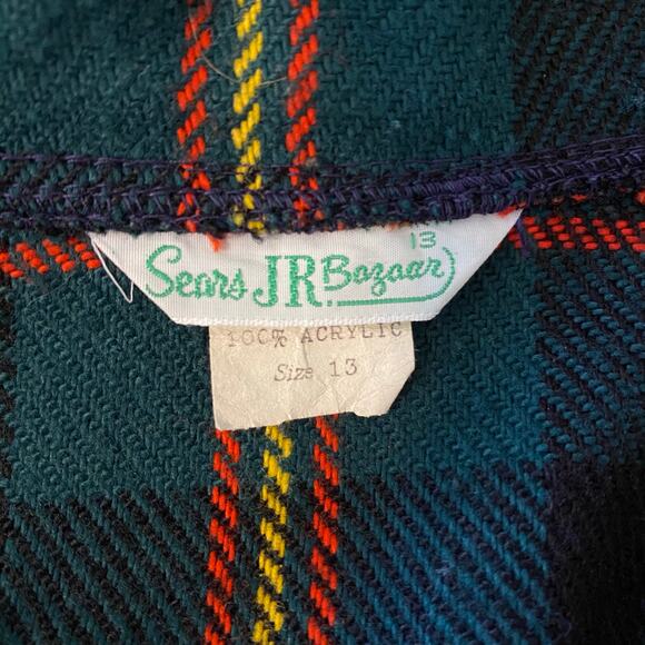 Vintage Sears JR Bazaar Women's Plaid Flannel Button Down Shirt Size Small Top - Picture 7 of 10